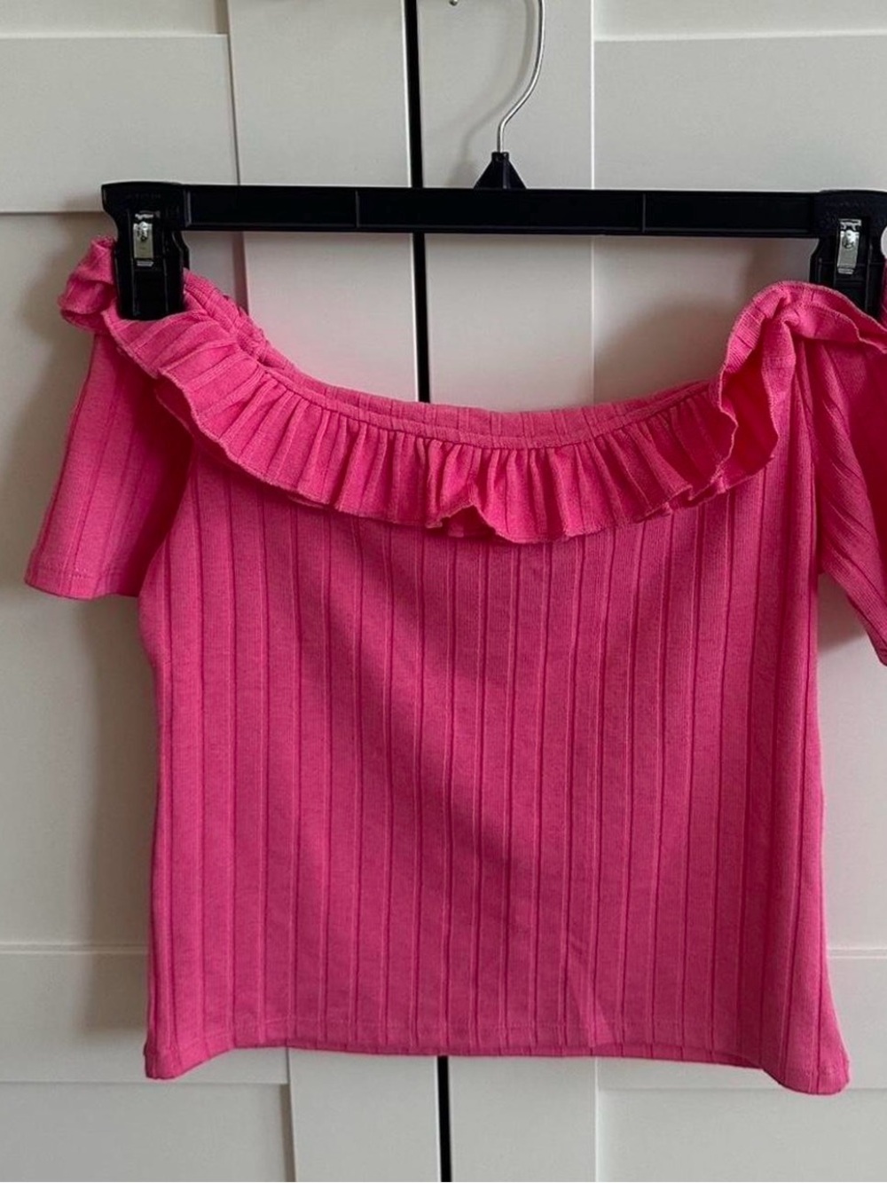 Zara Pink Off Shoulder Crop Top - Size: S - Worn Once